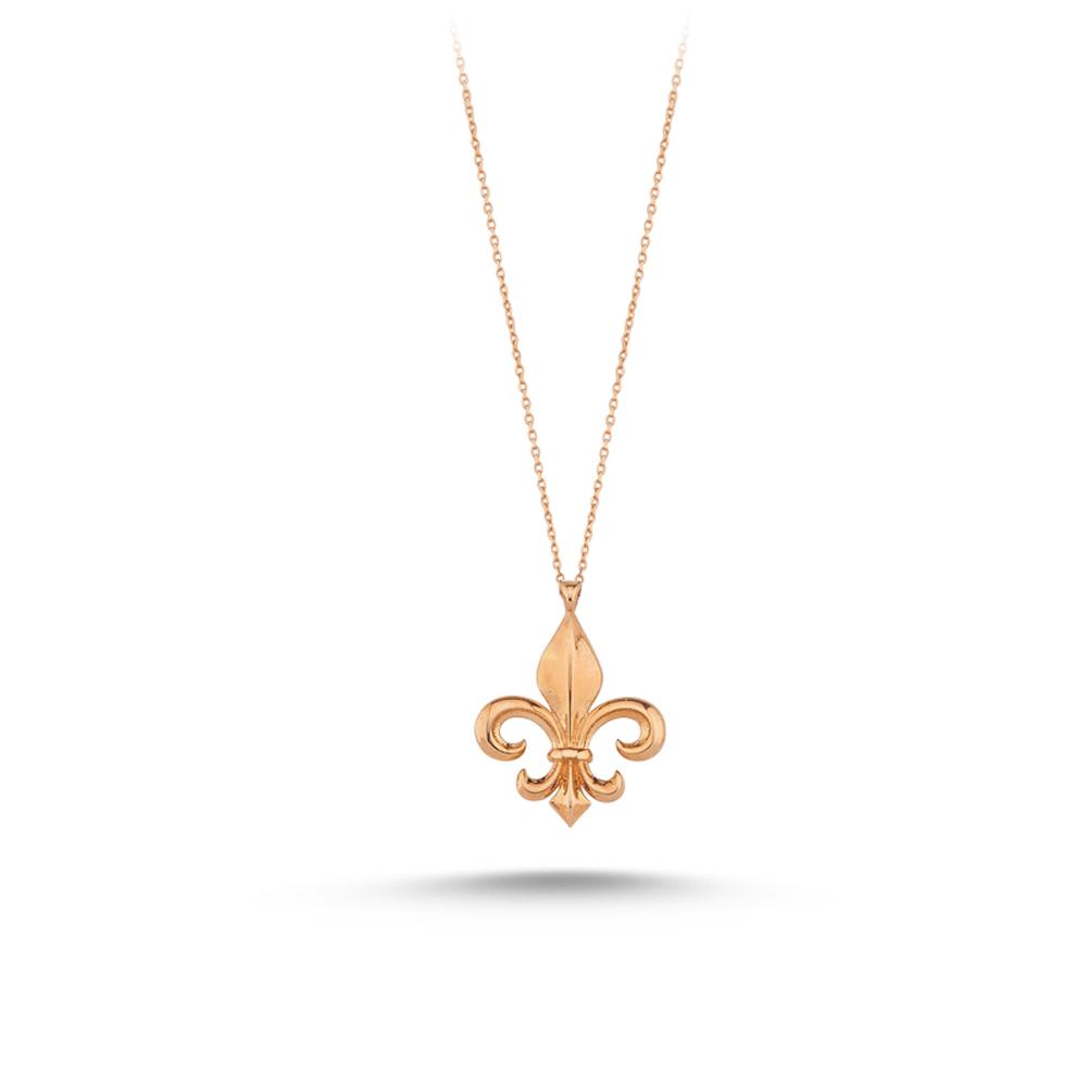French Lily Flower Wholesale Handcrafted Turkish 14K Gold Pendant