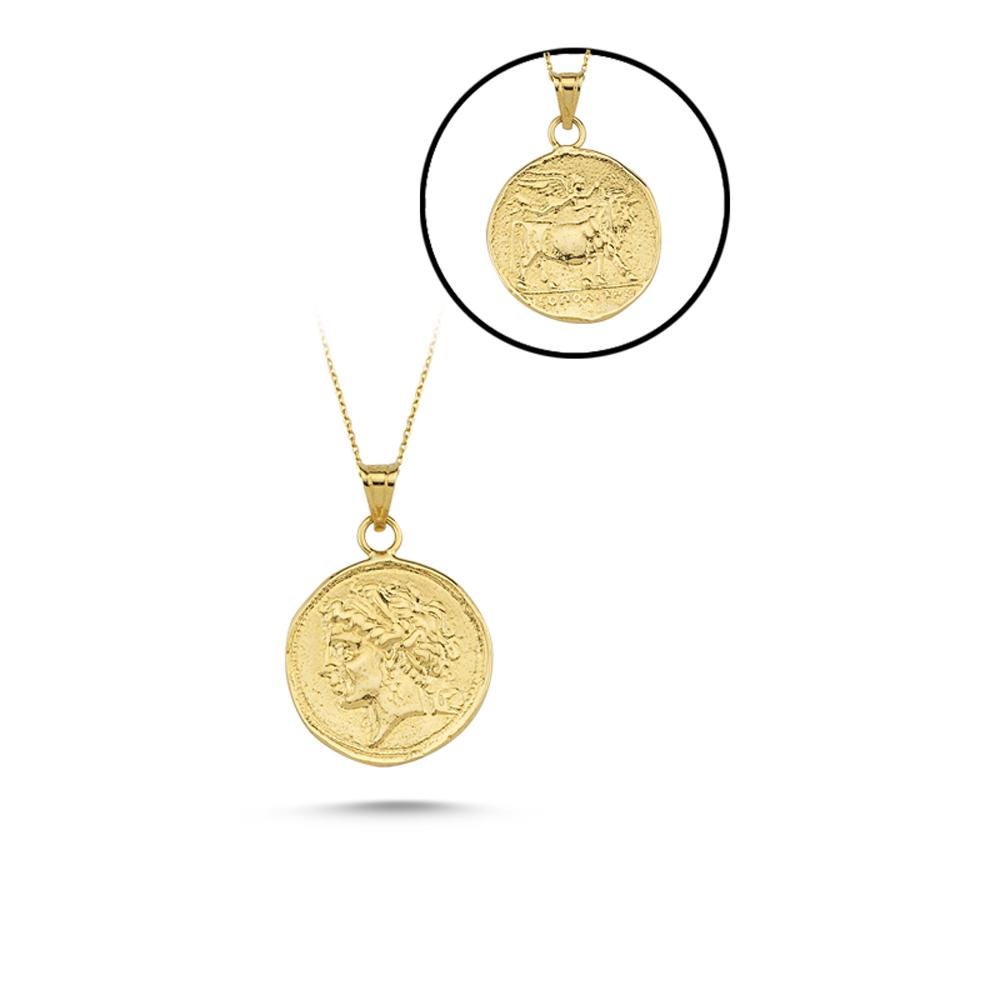 Medallion Design Wholesale Turkish Handmade 14K Gold Pendant