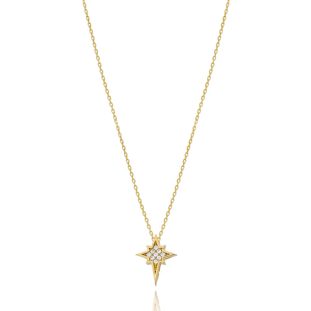 Minimal North Star 14k Gold Necklace Pendant