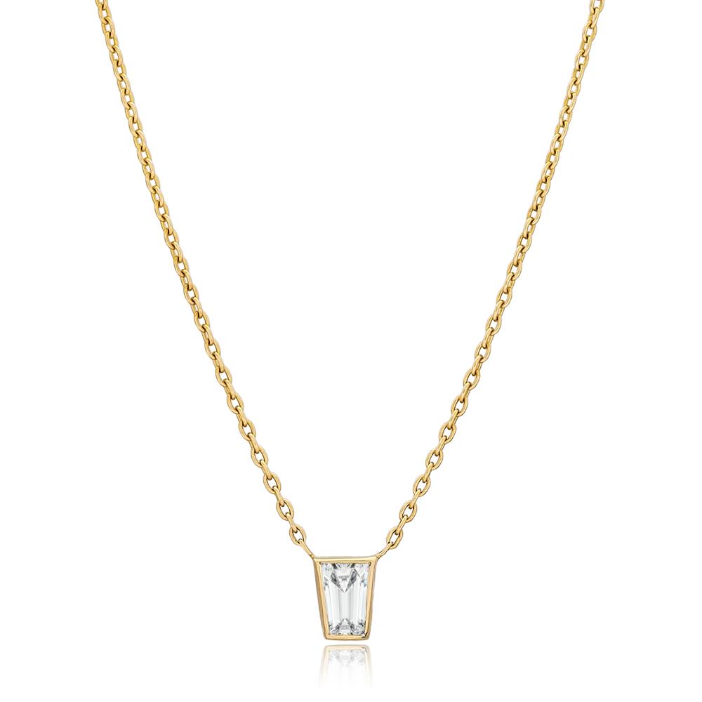 Elegant Design Turkish 0.28 Carat Diamond Wholesale 14k Gold Necklace