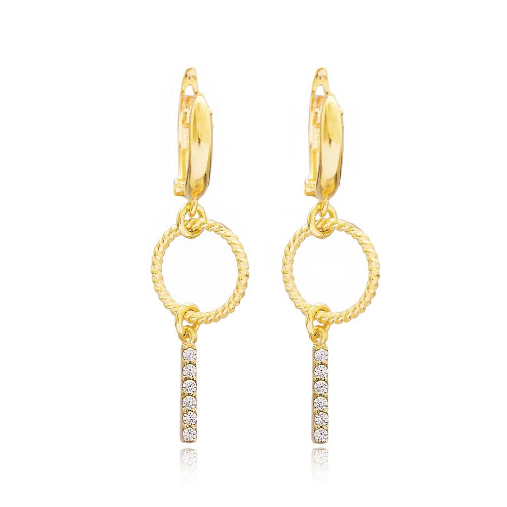 Modern Design Wholesale Turkish 14k Gold Dangle Earring