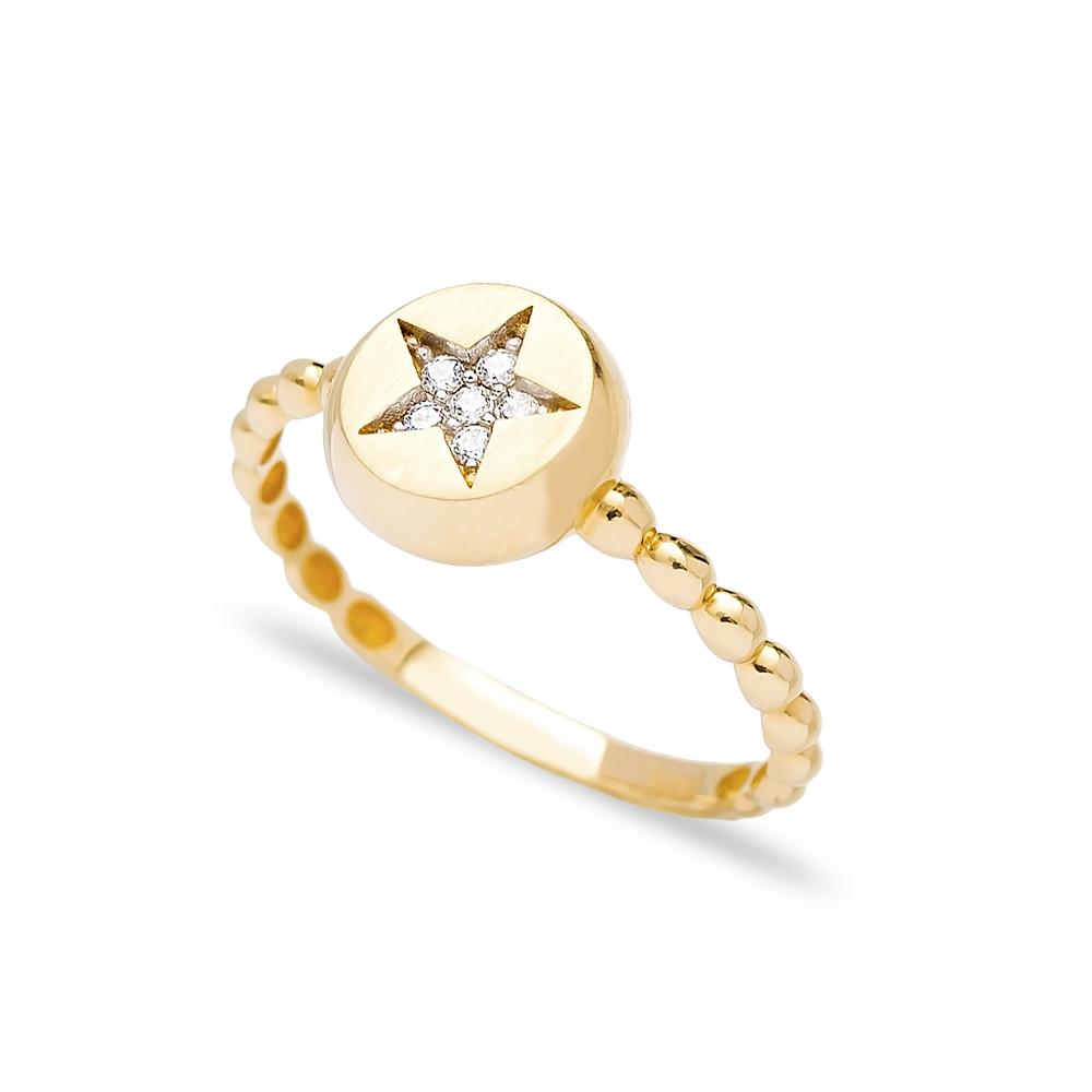 Star Design Wholesale Turkish 14K Gold Ring