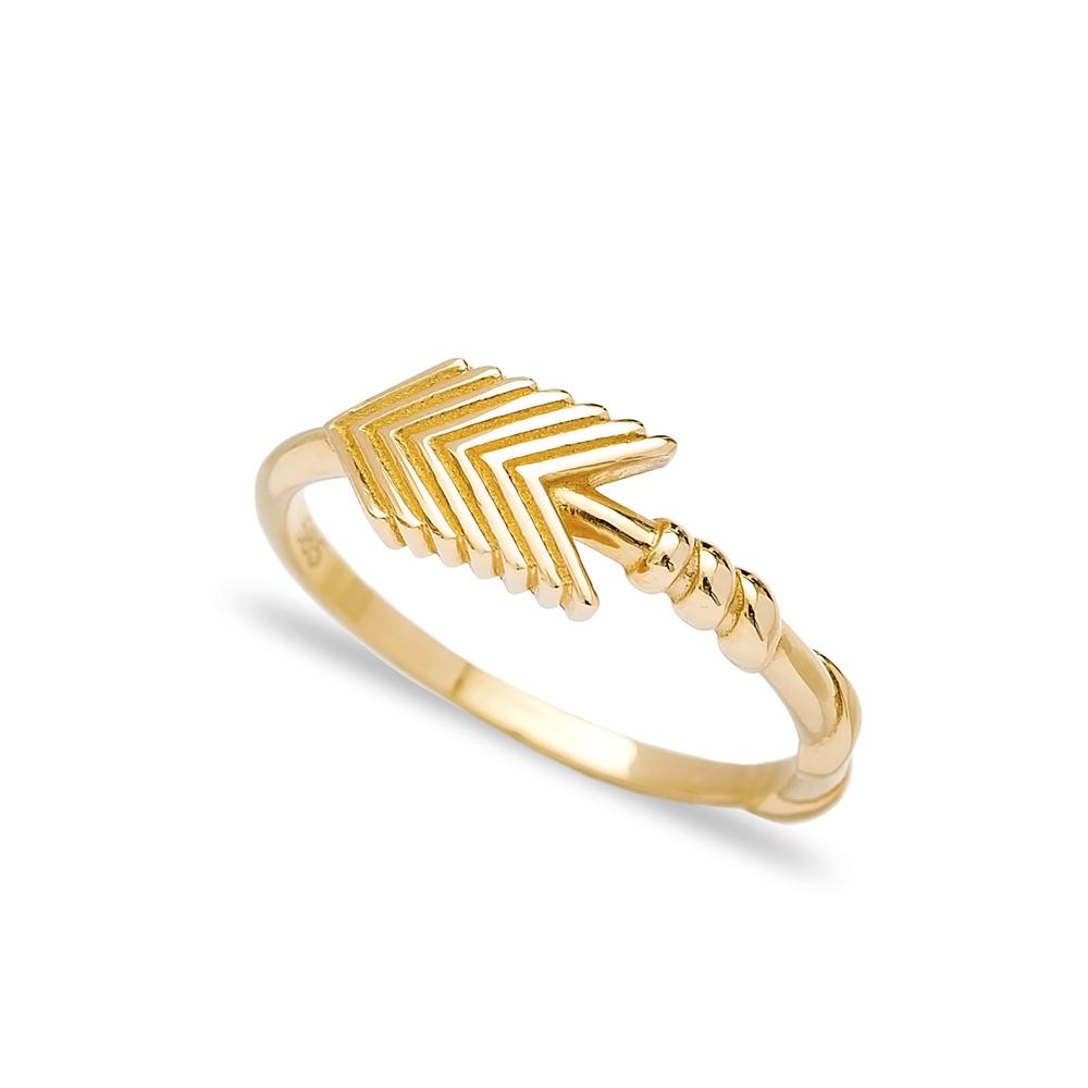 Minimal Arrow design Wholesale Turkish 14K Gold Ring