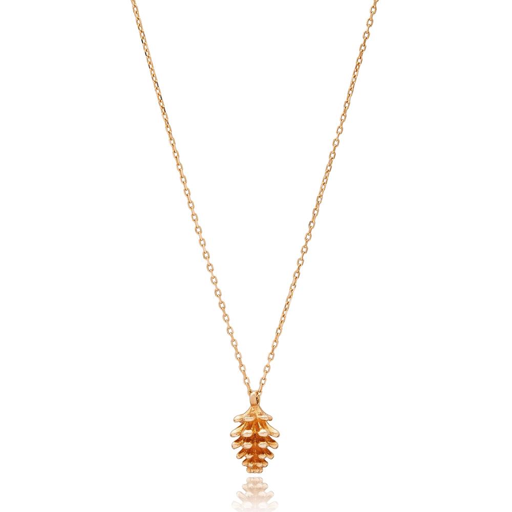 Pine Cone Wholesale Turkish 14k Gold Necklace