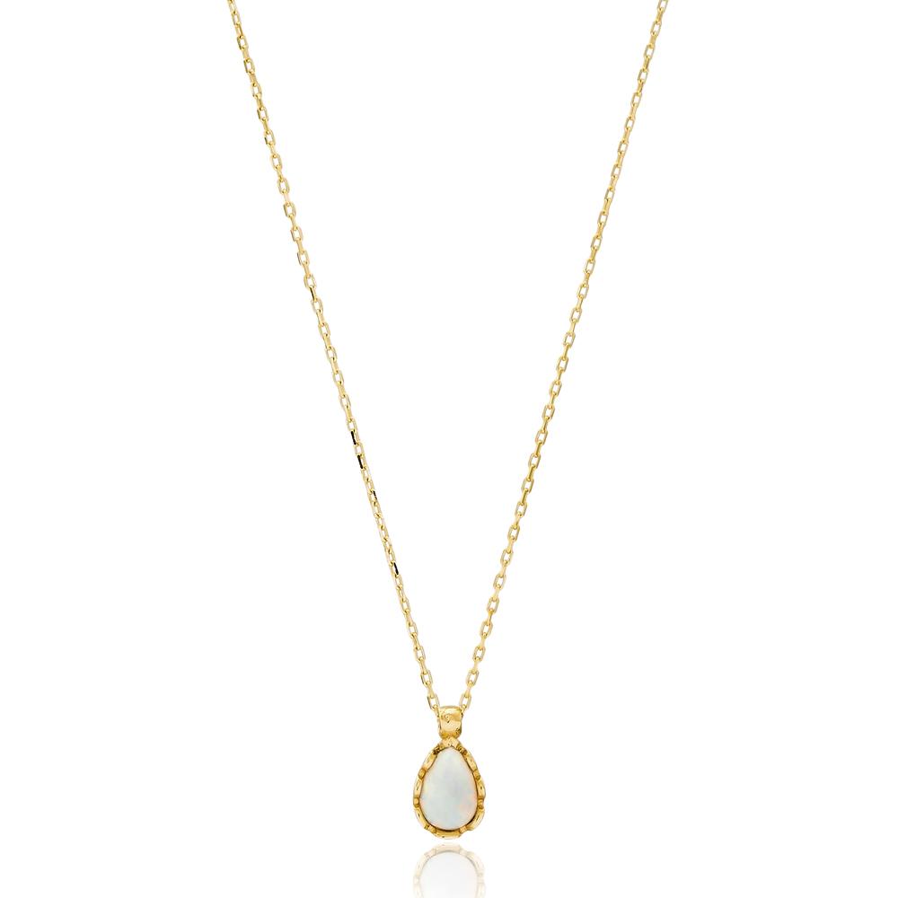Pear Shape Turkish Wholesale 14k Gold Necklace