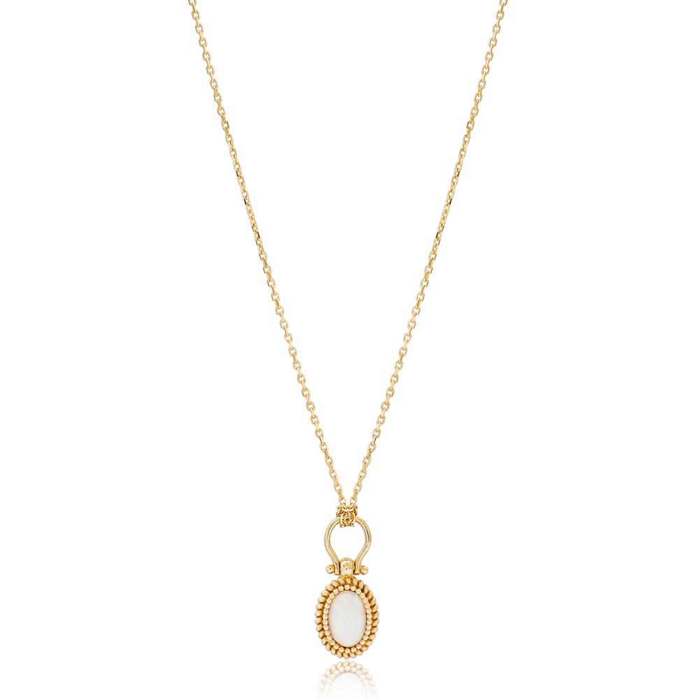 Oval Shape Turkish Wholesale 14k Gold Necklace