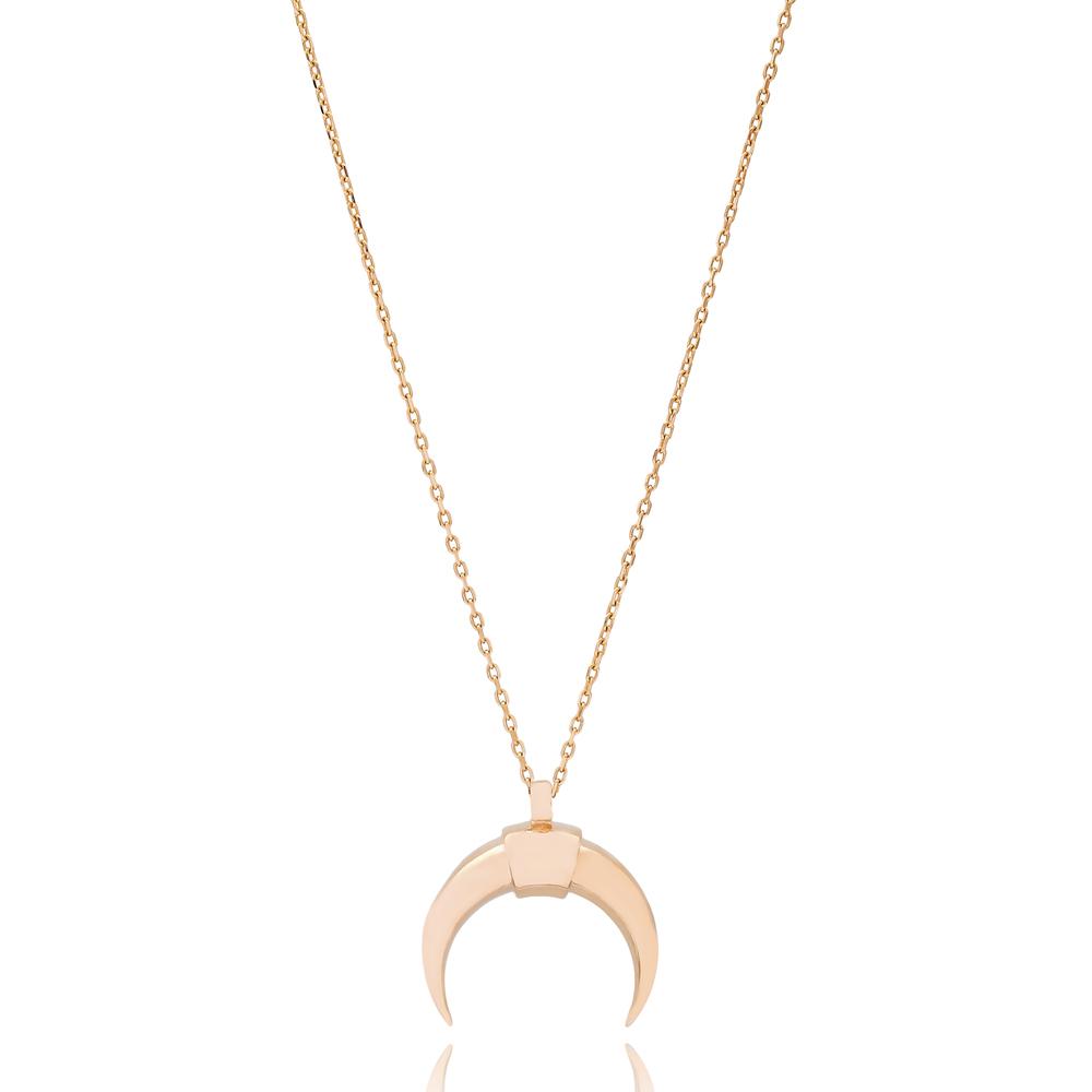 Horn Shape Turkish Wholesale Handmade 14k Gold Necklace
