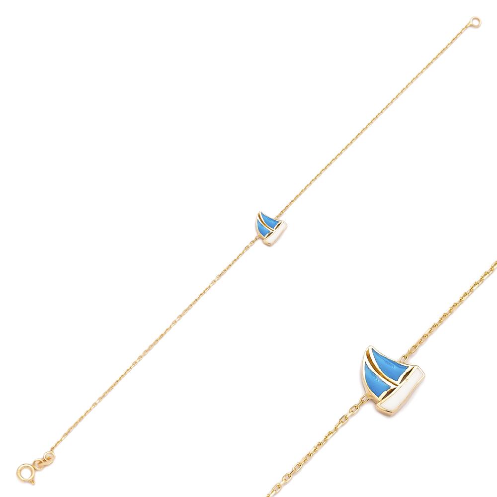Boat Charm Turkish Wholesale 14k Gold Bracelet