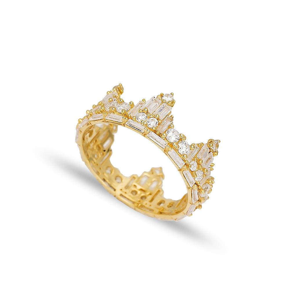 Crown Shape Ring 14 k Wholesale Handmade Turkish Gold Jewelry
