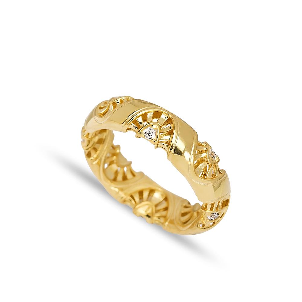 Band Ring 14 k Wholesale Handmade Turkish Gold Jewelry