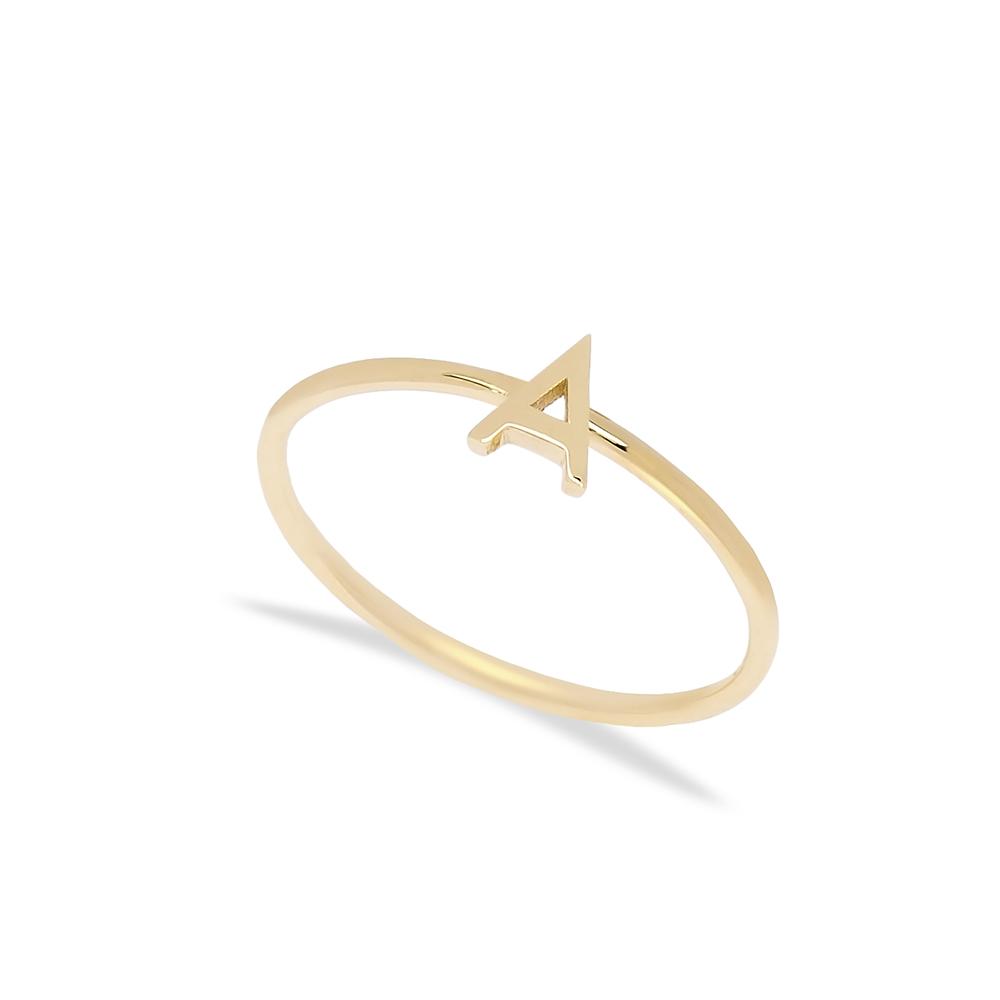 A Letter Ring 14 k Wholesale Handmade Turkish Gold Jewelry