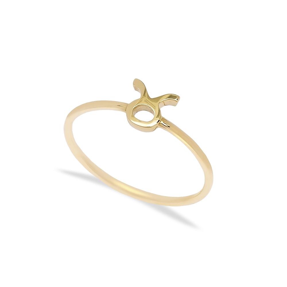 Taurus Zodiac Ring 14 k Wholesale Handmade Turkish Gold Jewelry