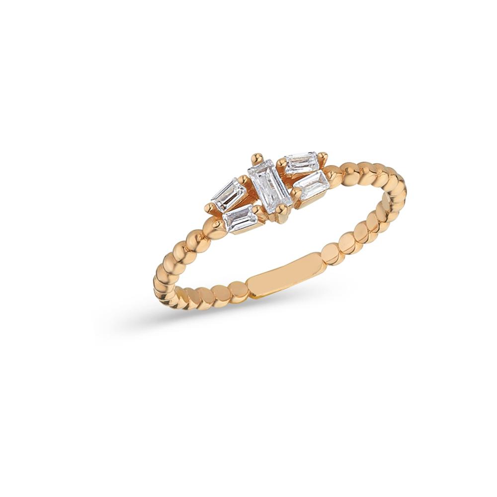 14K Gold Baguette Minimalist Design Ring