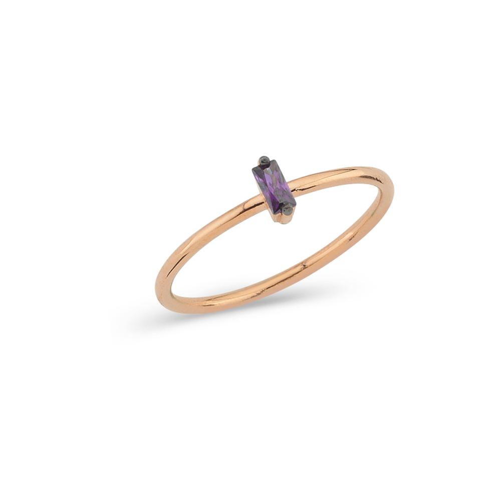 Baguette Stone Minimal Design 14k Gold Ring