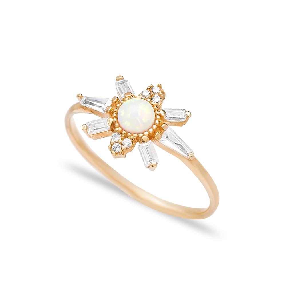 White Opal Stone Wholesale Turkish 14K  Gold Ring