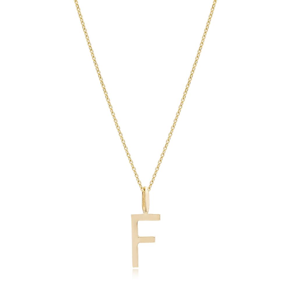 F Letter Pendant Turkish Wholesale 14k Gold Jewelry