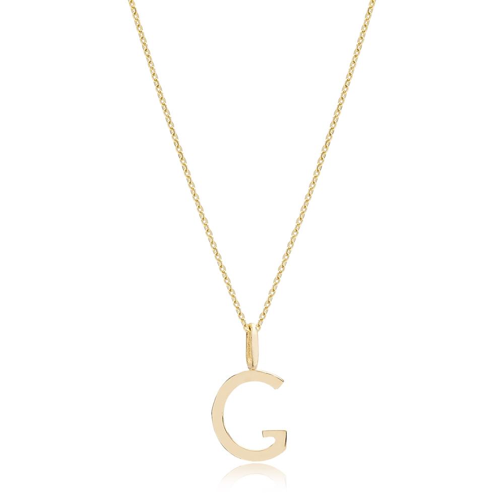 G Letter Pendant Turkish Wholesale 14k Gold Jewelry
