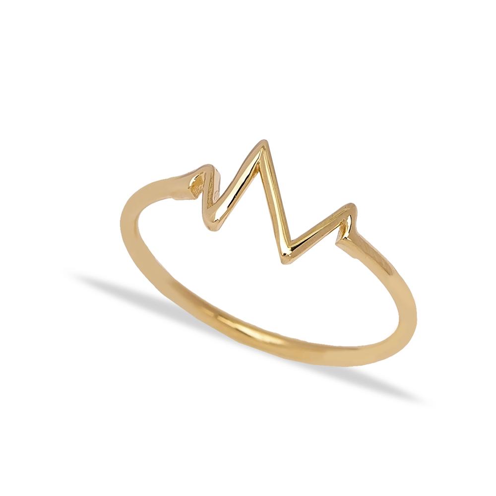 14k Solid Gold Wave Band Ring Wholesale Handmade Turkish Gold Jewelry