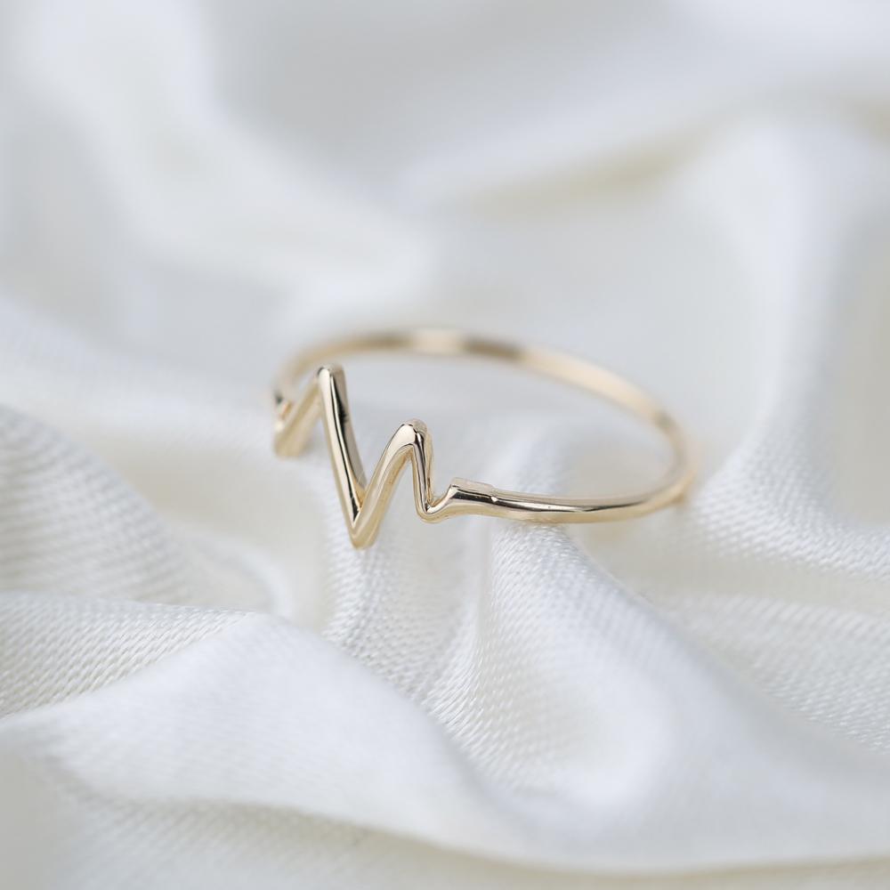 14k Solid Gold Wave Band Ring Wholesale Handmade Turkish Gold Jewelry