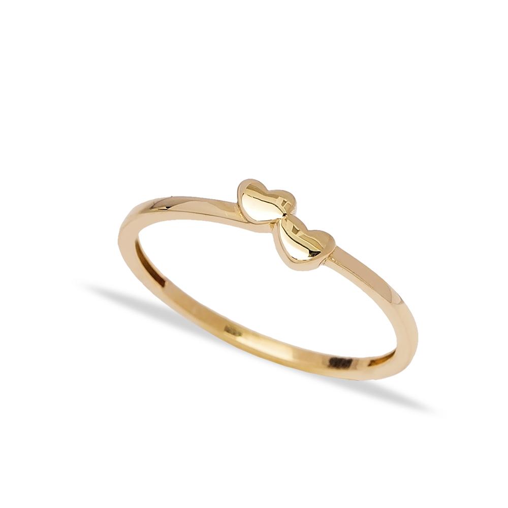 14k Solid Gold Hearts Ring Wholesale Handmade Turkish Gold Jewelry