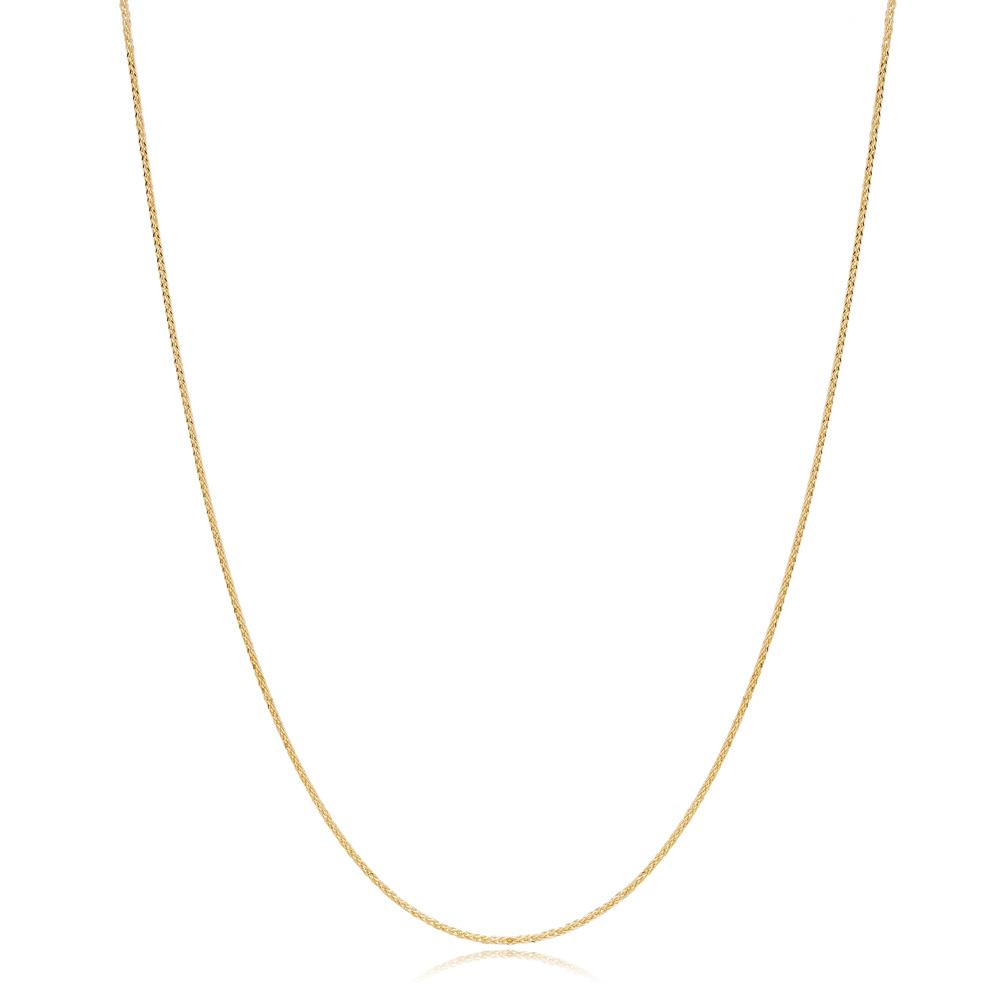 14K Gold 0.90 mm Foxtail Necklace Turkish Wholesale Gold Jewelry