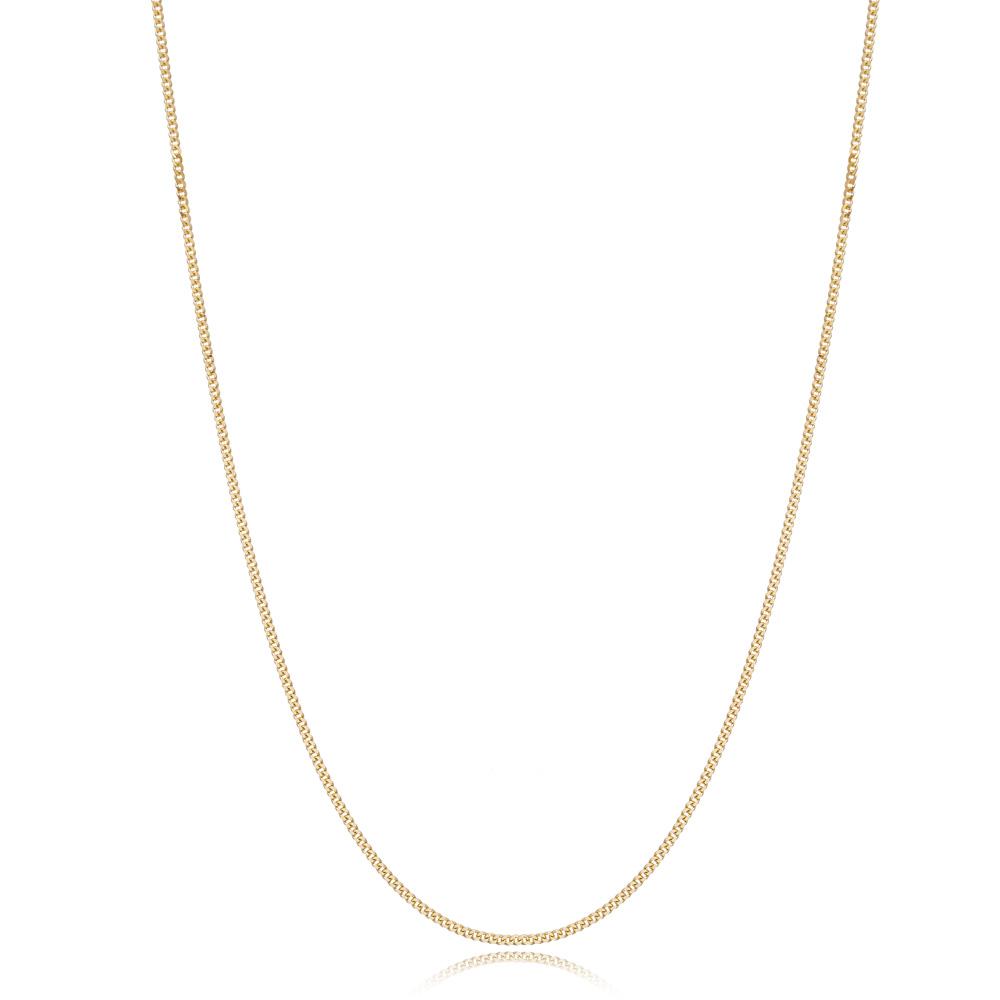 14K Gold 1.20 mm Curb Necklace Turkish Wholesale Gold Jewelry