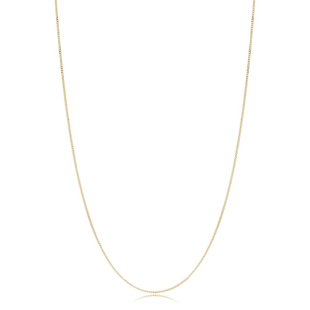 14K Gold 0.70 mm Curb Necklace Turkish Wholesale Gold Jewelry