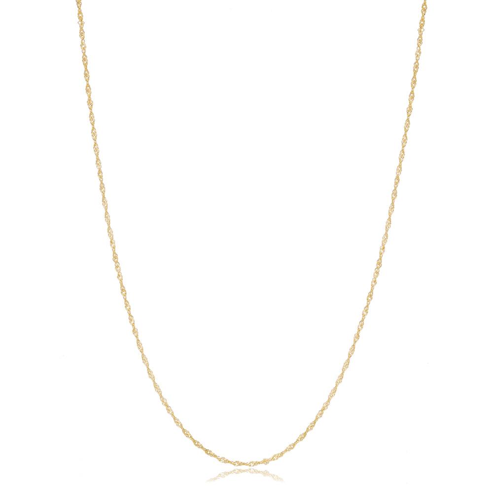 14K Gold 1.20 mm Singapore Necklace Turkish Wholesale Gold Jewelry