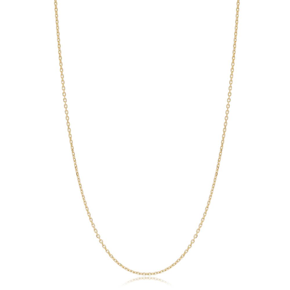 14K Gold 0.80 mm Forse Necklace Turkish Wholesale Gold Jewelry