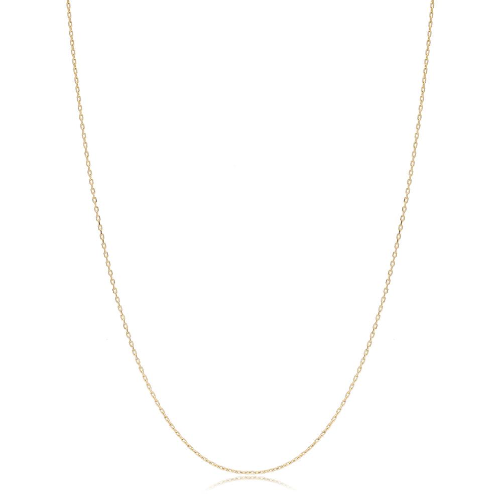 14K Gold 0.70 mm Forse Necklace Turkish Wholesale Gold Jewelry
