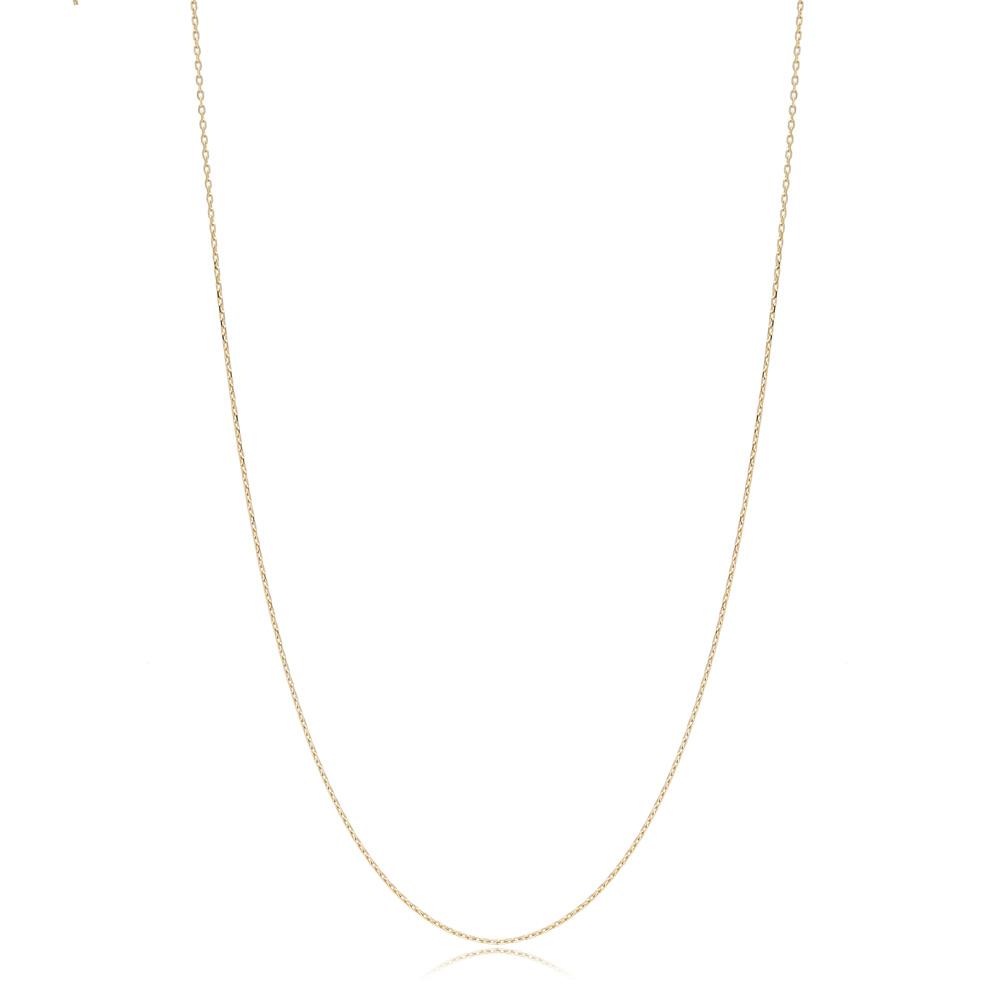 14K Gold 0.50 mm Forse Necklace Turkish Wholesale Gold Jewelry